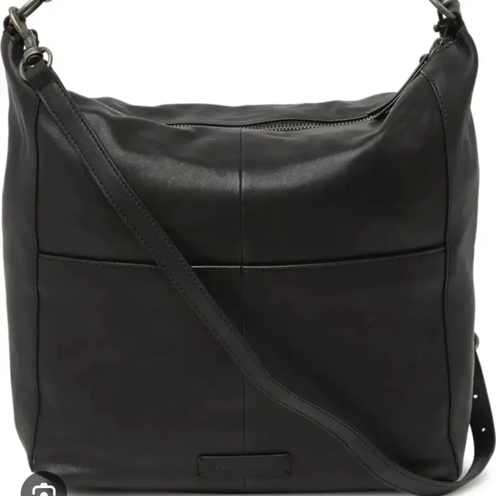 Lucky Brand Vala Leather Black Hobo Bag